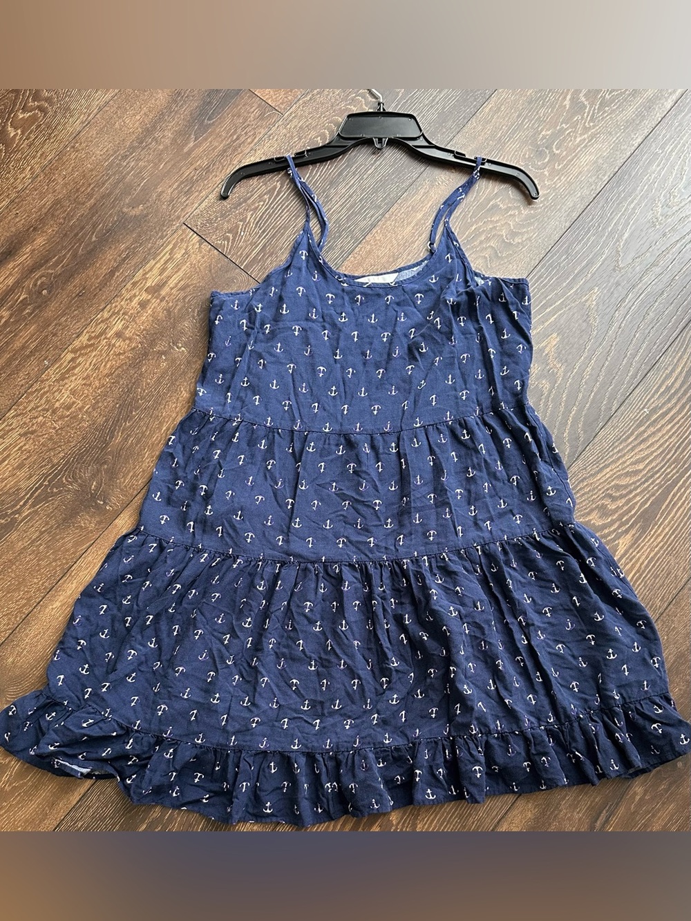 Charming Charlie Navy Blue Anchor Print Mini Dress
